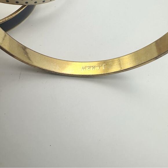 J Crew Blue Enamel bangle bracelets set of 3 Floral Print Solid Polka Dot - Picture 5 of 9